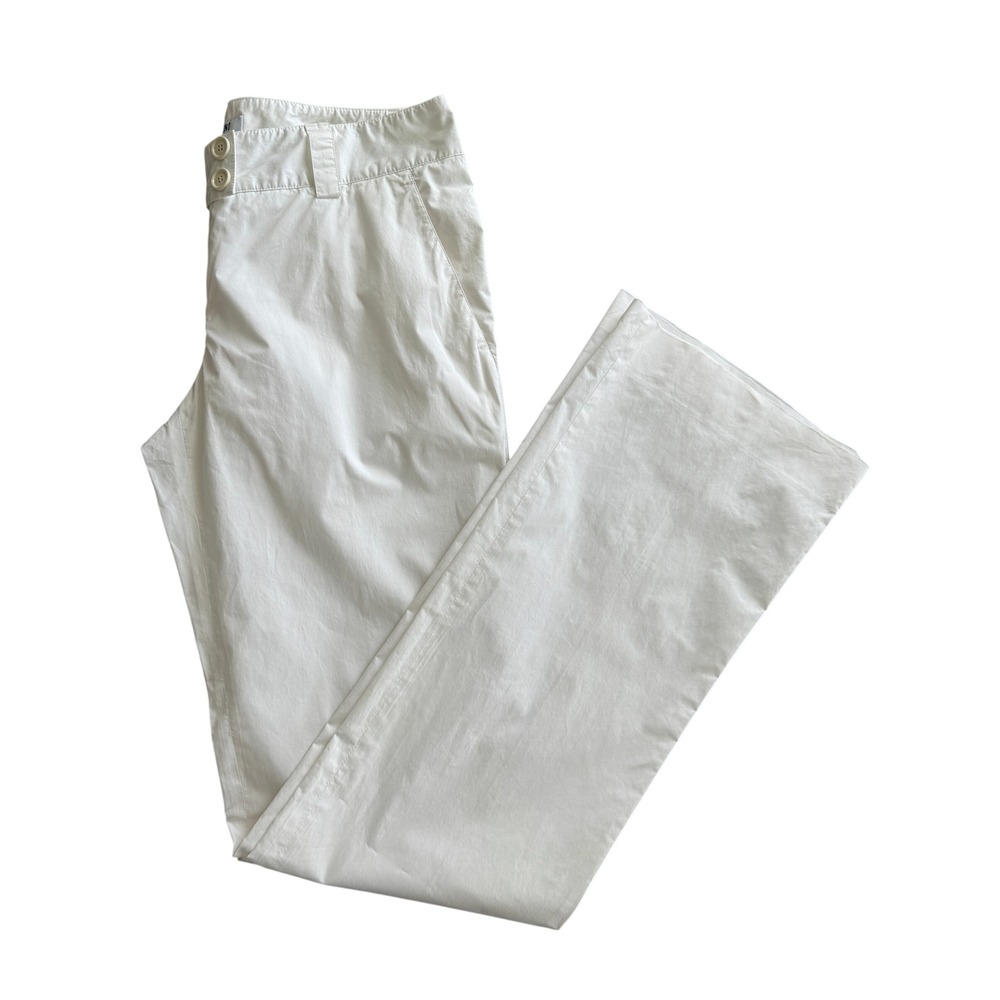 Moschino Cheap and Chic Pants White Cotton Flare Bootcut Made in Italy Size 10